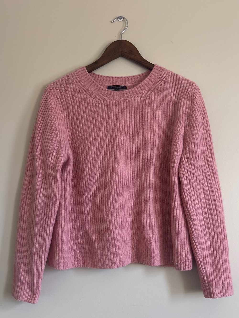 Banana Republic 100% Cashmere Fisherman’s Ribbed Knit Sweater in Rose Pink